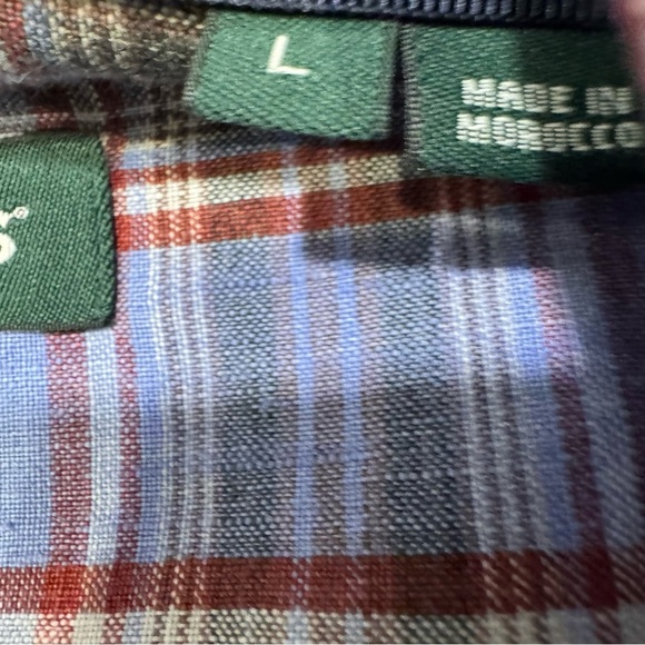 Orvis Men's 100% LINEN Button Down Shirt Short Sleeve Blue / Gray Plaid Sz L NEW - Picture 5 of 13